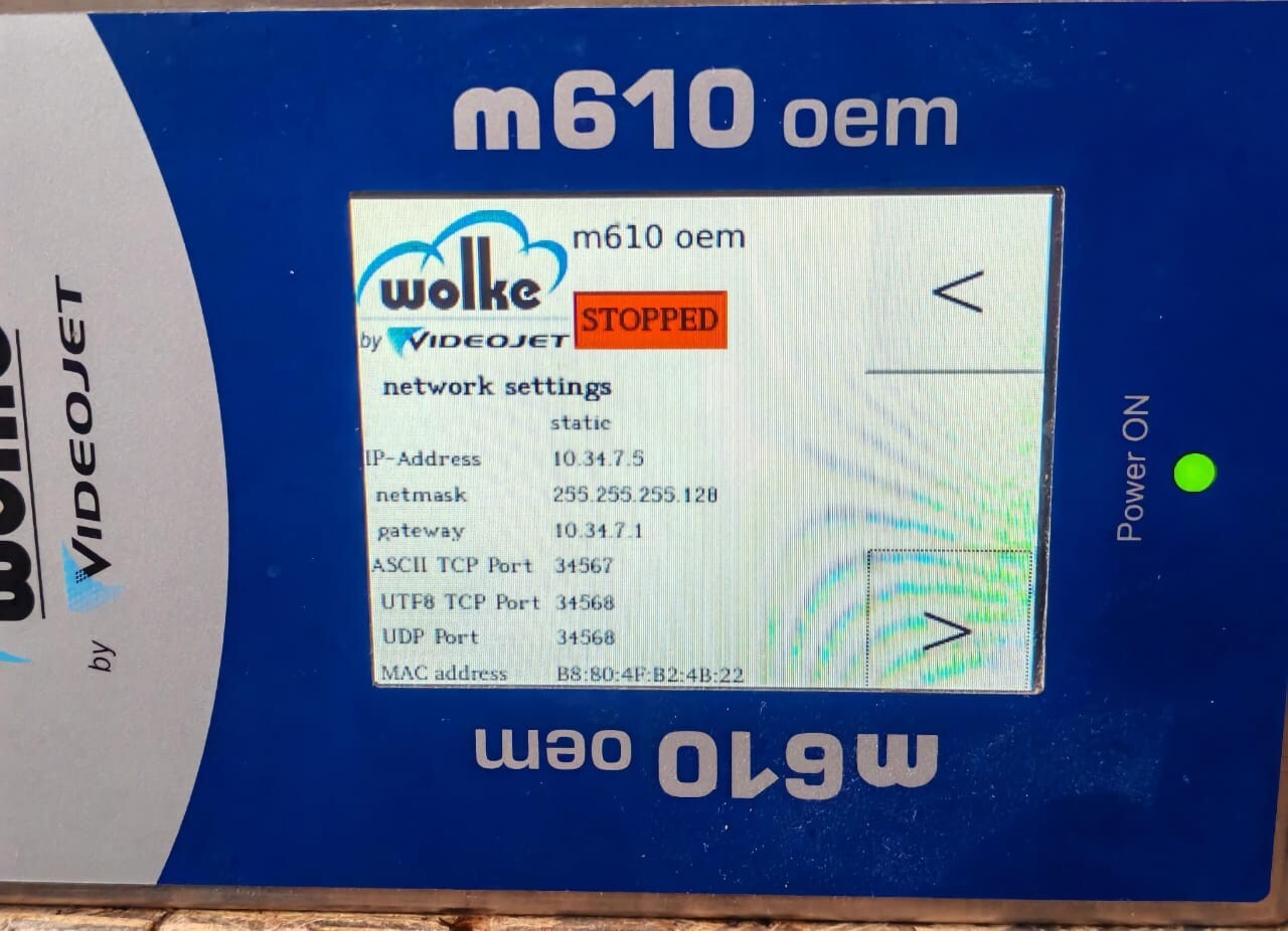 WOLKE M610 OEM WOLKE VIDEOJET M610 OEM THERMAL INKJET PRINTER REV.1.2 24V 6