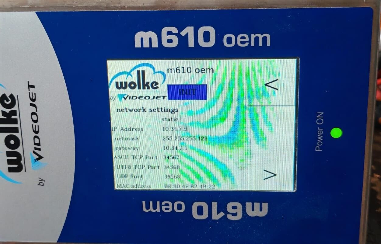 WOLKE VIDEOJET M610 OEM THERMAL INKJET PRINTER REV.1.2 24V