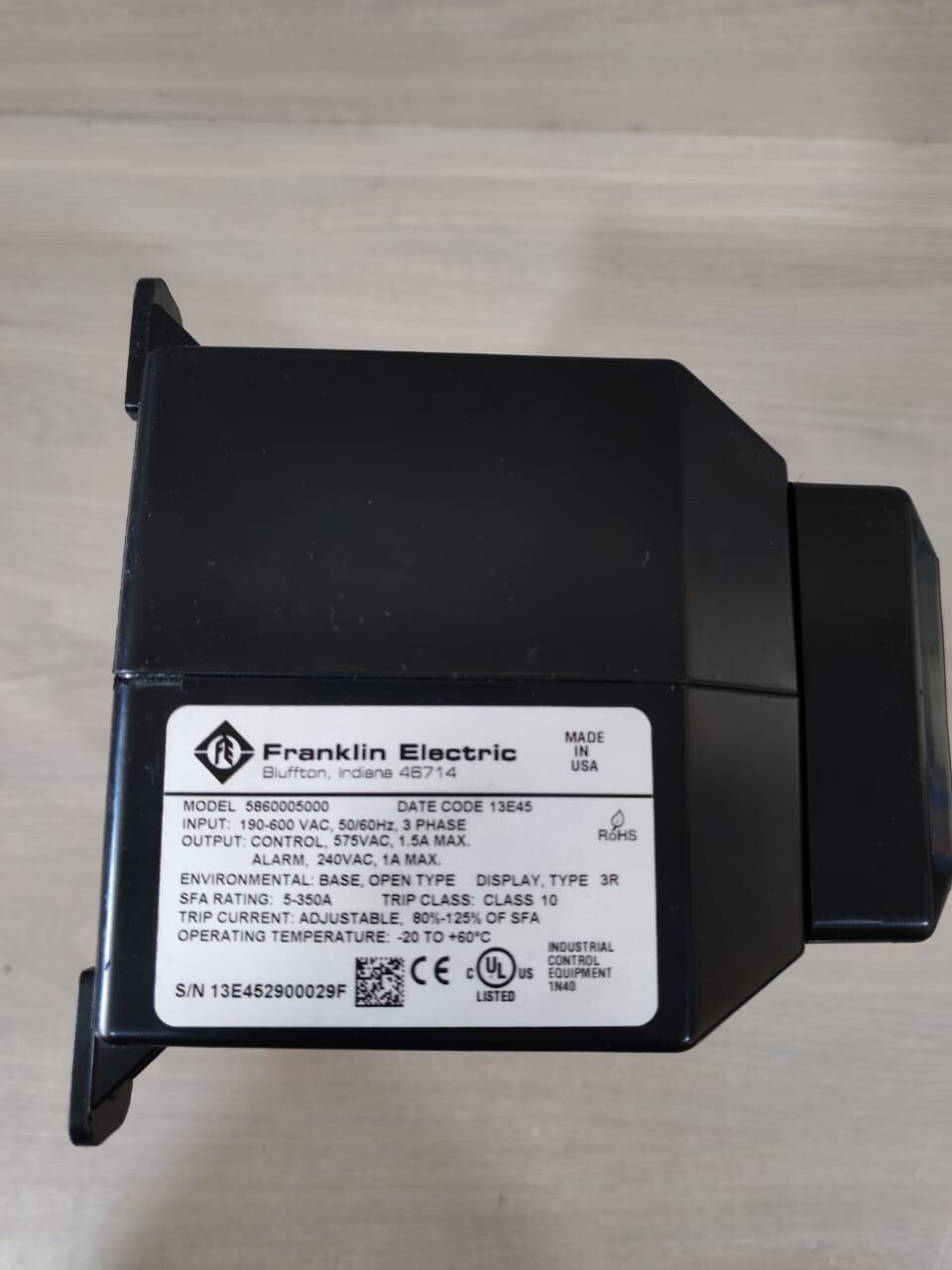 Franklin Electric 5860005000 FRANKLIN ELECTRIC 5860005000 SUBMONITOR 190-600VAC 3