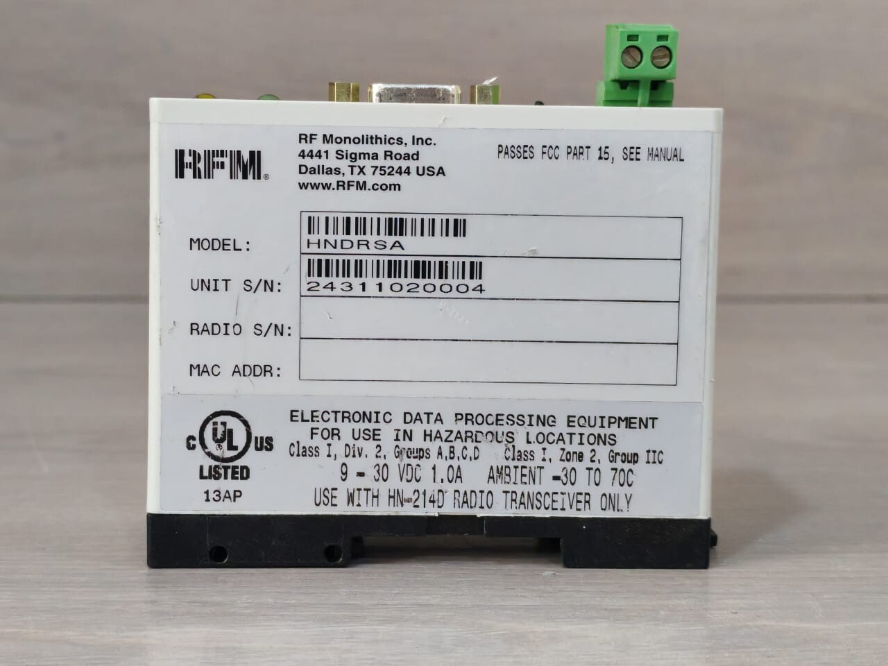 CIRRONET CIRRONET CIRRONET HNDRSA MODEM MODULE 3
