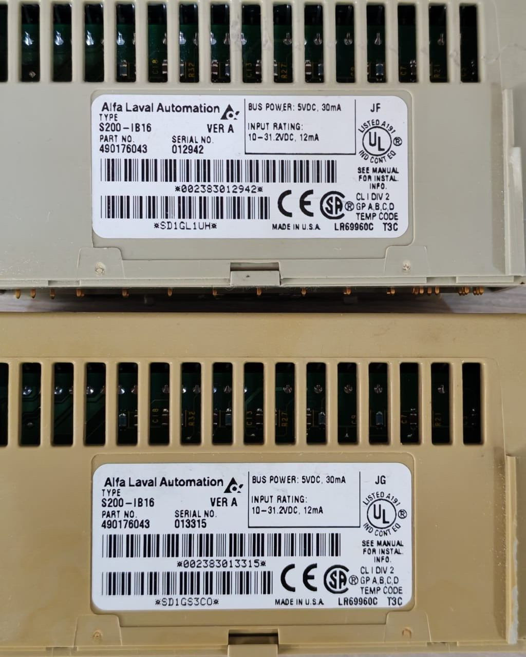 ALFA LAVAL AUTOMATION S200-IB16 ALFA LAVAL AUTOMATION S200-IB16 PLC MODULE P/n: 490176043 Ver. A 3