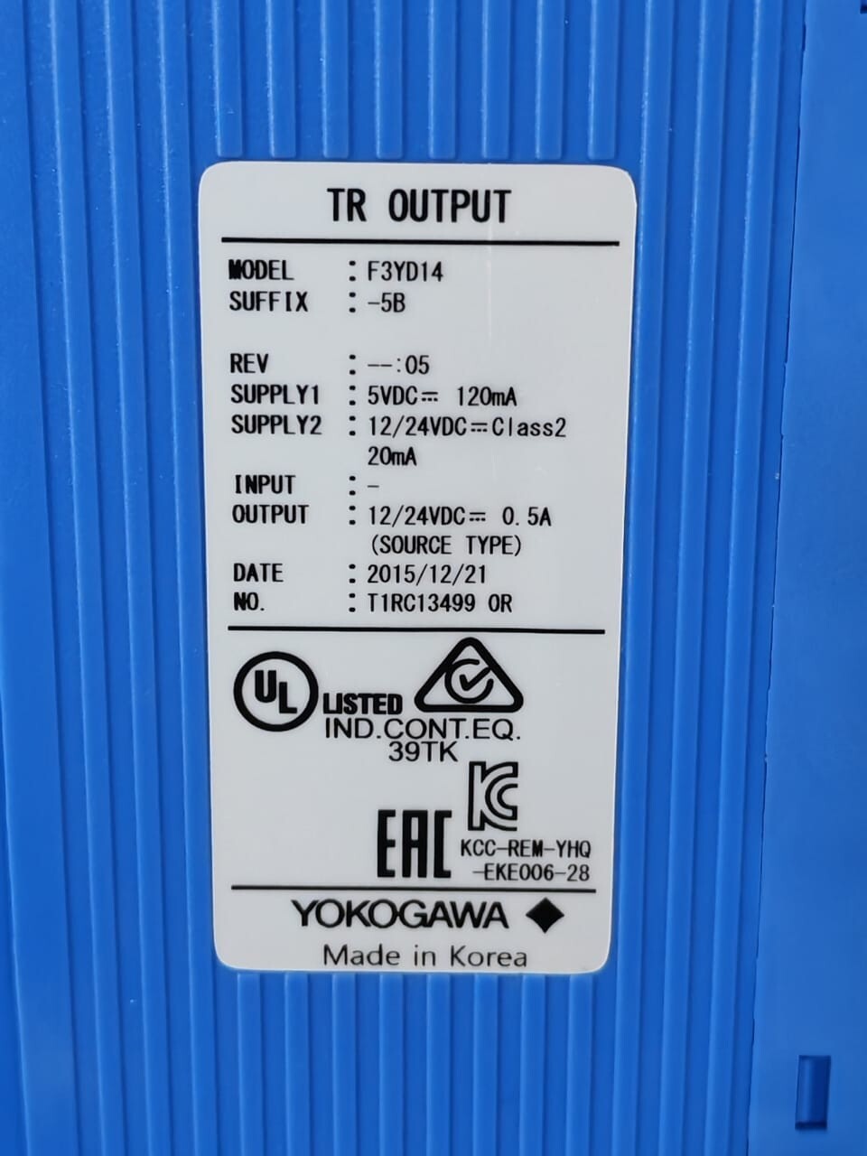 Yokogawa YOKOGAWA F3YD14-5B YOKOGAWA F3YD14-5B REV.05 TRANSISTOR OUTPUT MODULE 3