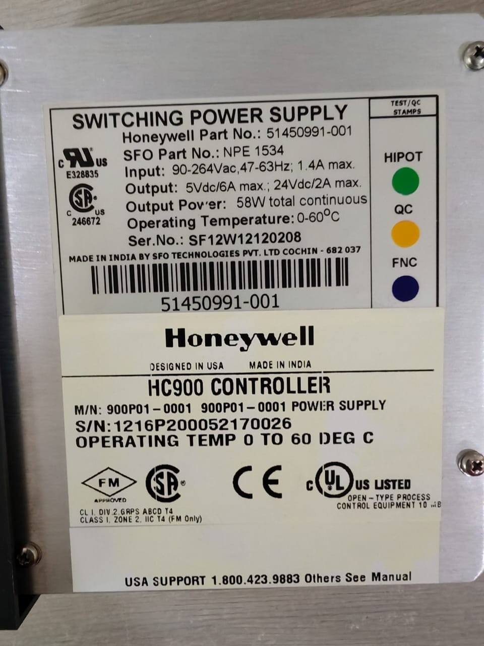 Honeywell 900P01-0001 Honeywell HC900 CONTROLLER 900P01-0001 Power Supply Module 3