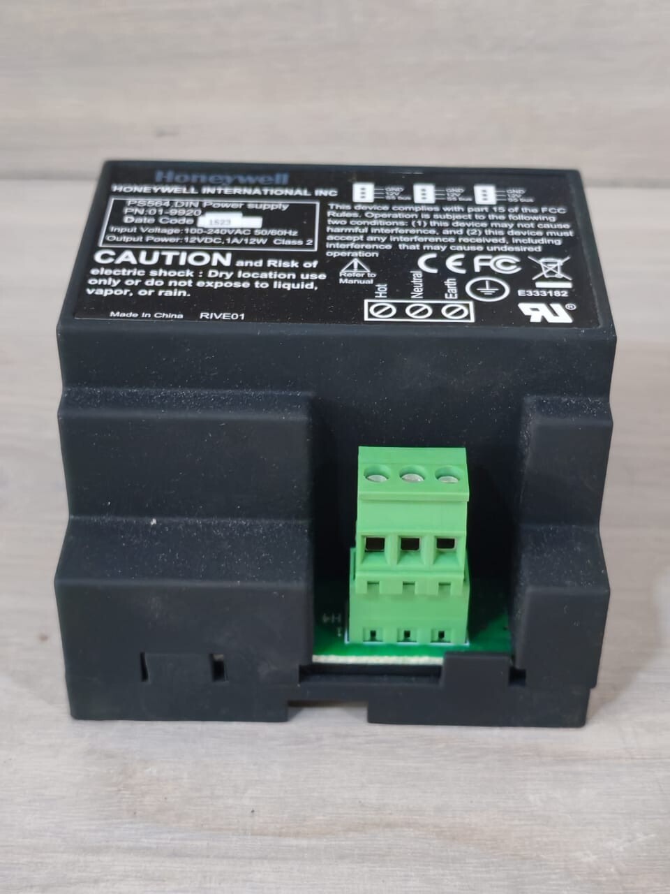 Honeywell PN-01 HONEYWELL PS564 DIN POWER SUPPLY PN 01-9920 100-240VAC 8