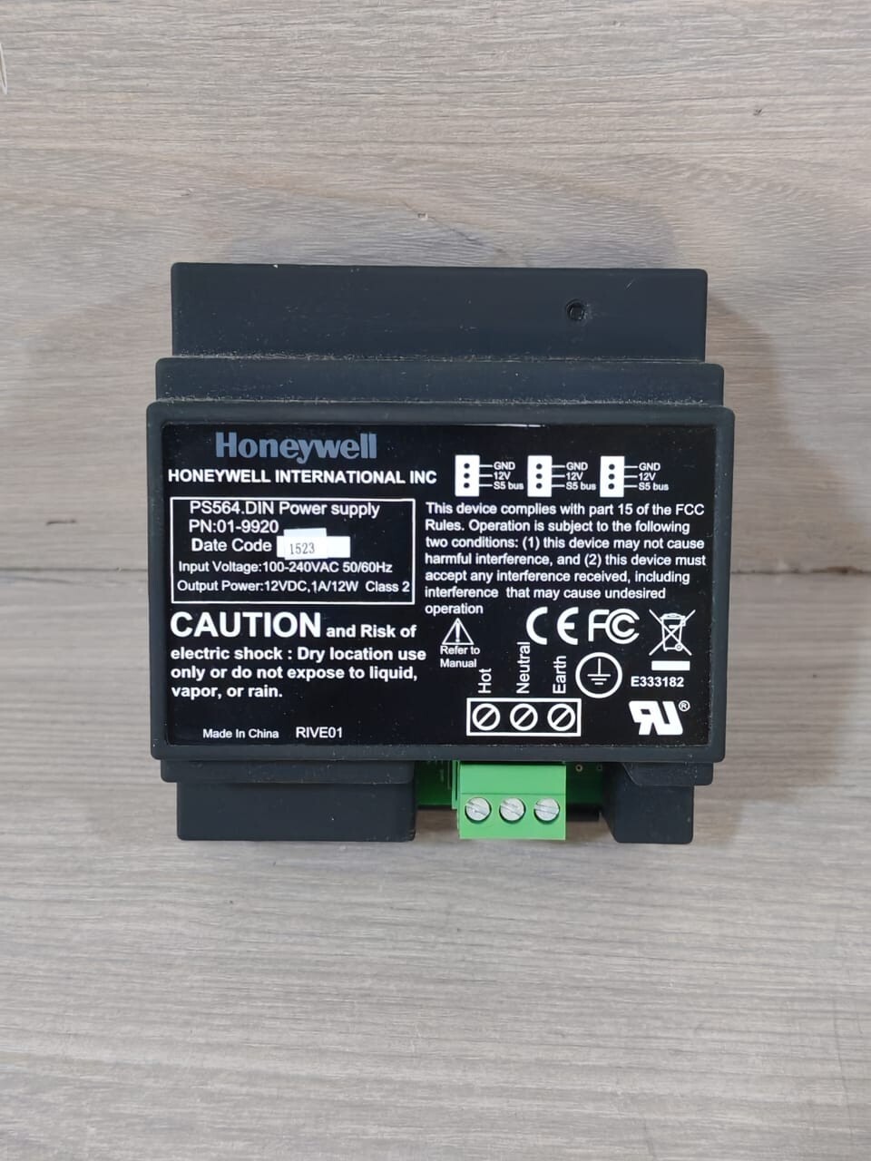 HONEYWELL PS564 DIN POWER SUPPLY PN 01-9920 100-240VAC