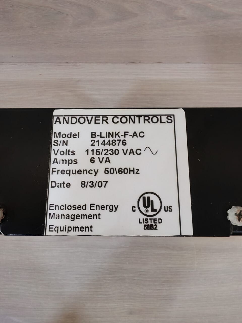 Andover Controls B-LINK-F-AC ANDOVER CONTROLS B-LINK-F-AC 115/230 VAC COMMUNICATION CONVERTER 7