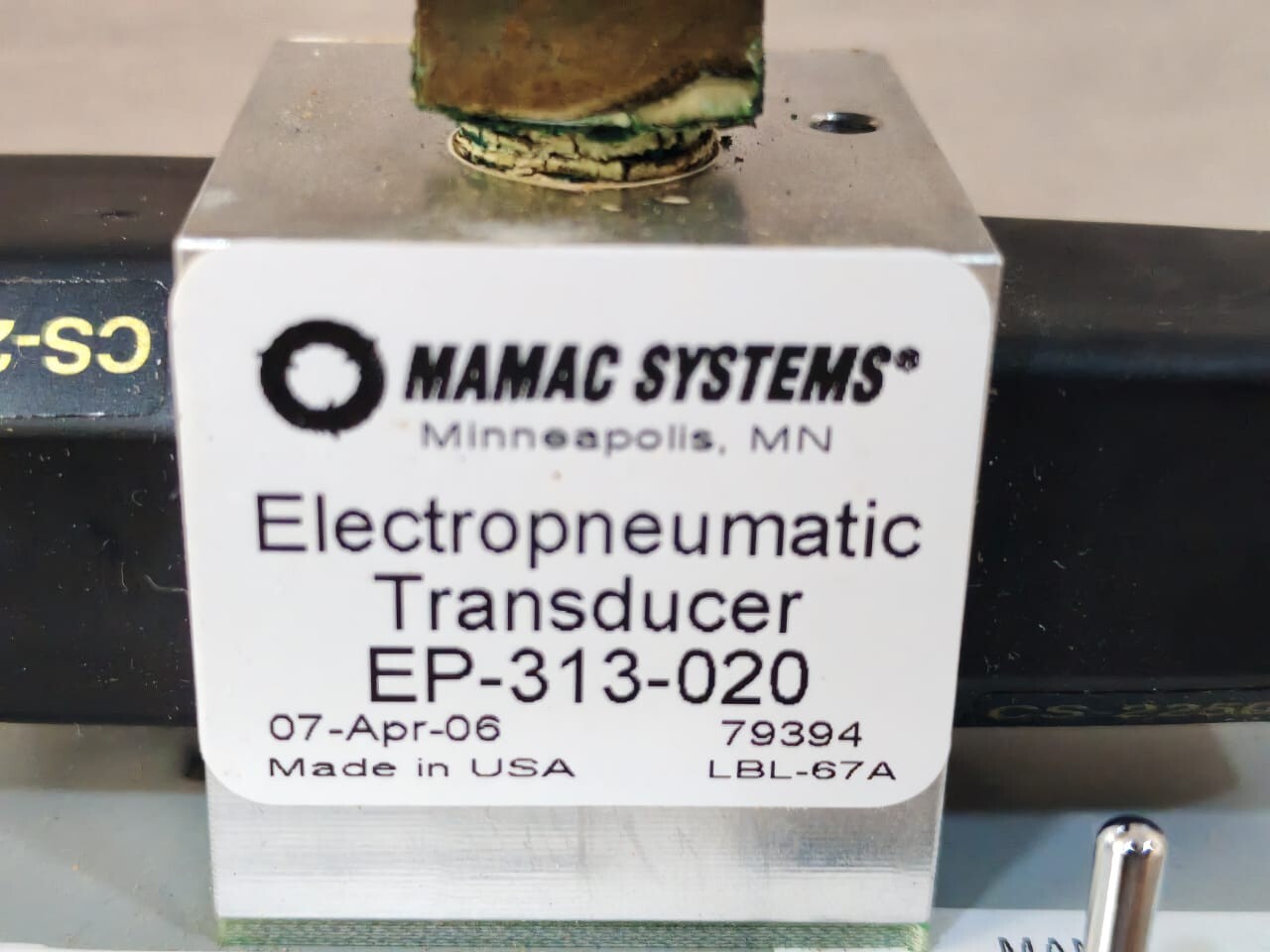 MAMAC SYSTEMS EP-313-020 MAMAC SYSTEMS EP-313-020 ELECTROPNEUMATIC TRANSDUCER- WITH FILTHY BOX 3