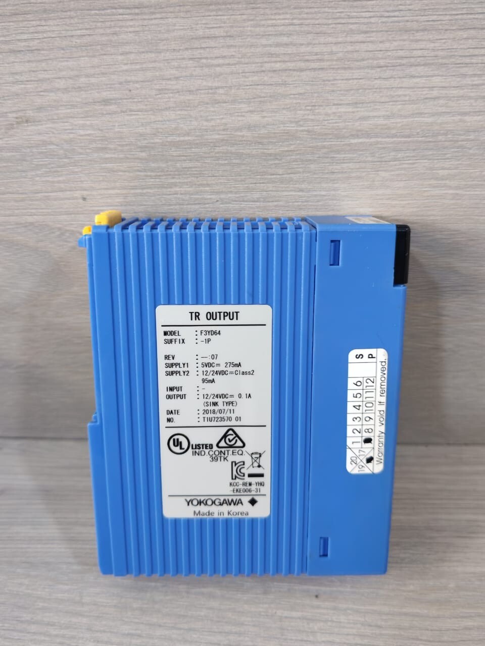 Yokogawa F3YD64-1P YOKOGAWA F3YD64-1P REV.07 TR OUTPUT & F3XD32-3F STYLE S1 REV.01 DC INPUT MODULE 6