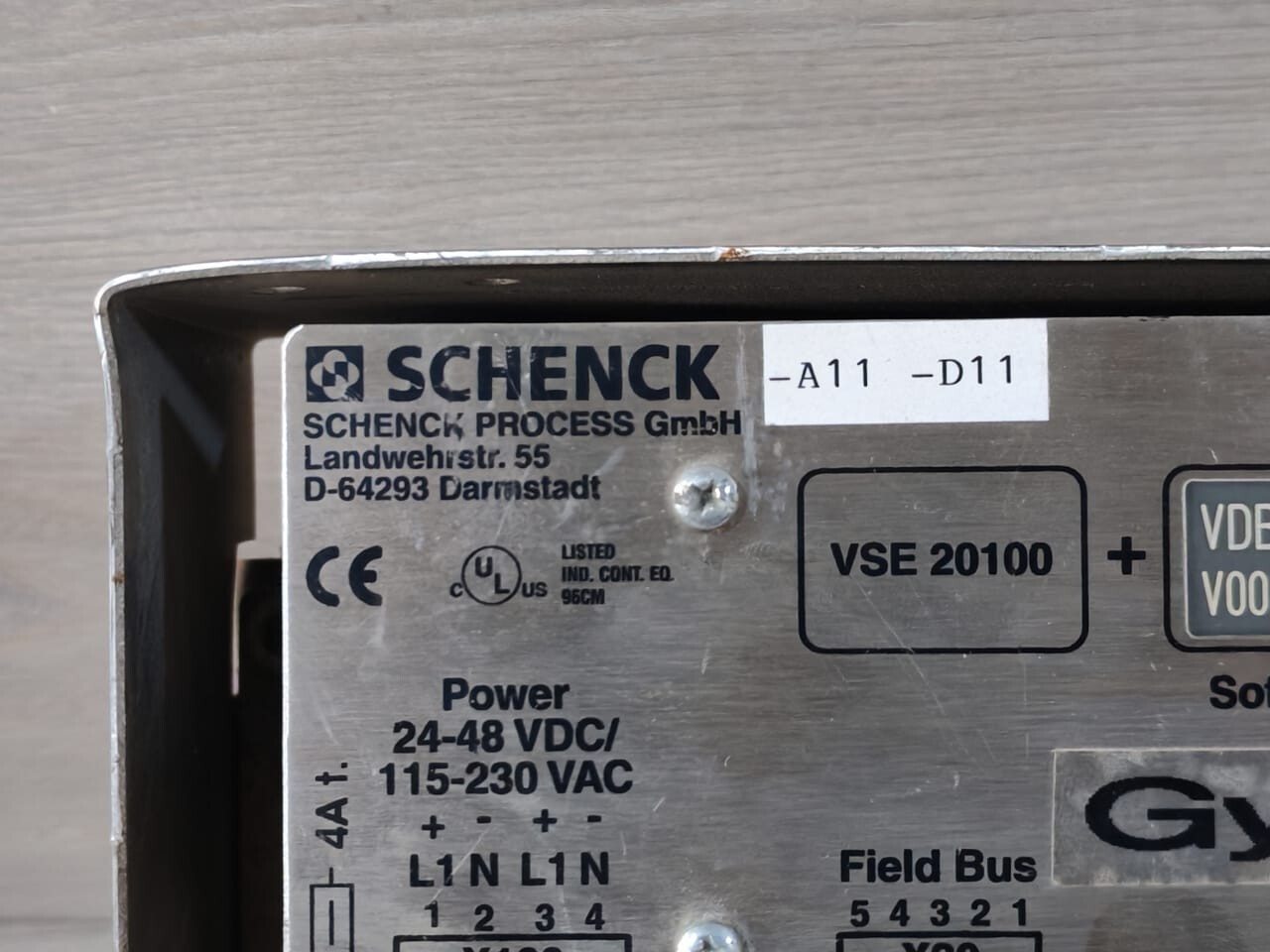 SCHENCK VSE-20100 SCHENCK VSE 20100 DISOCONT FIELD BUS SYSTEM WITH VDB 20150 V000413.B01 SOFTWARE 2