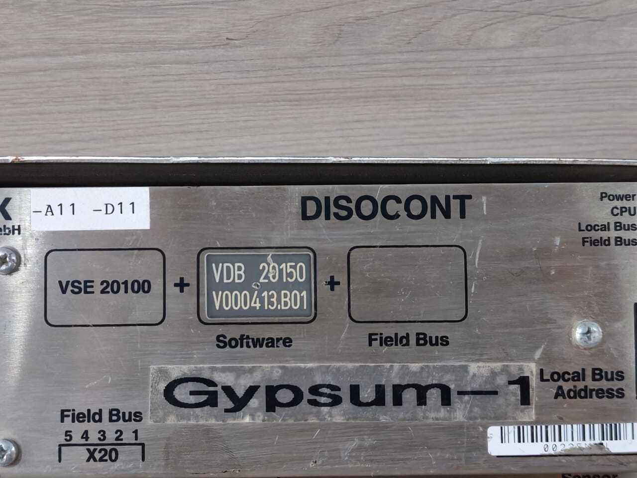 SCHENCK VSE-20100 SCHENCK VSE 20100 DISOCONT FIELD BUS SYSTEM WITH VDB 20150 V000413.B01 SOFTWARE 3