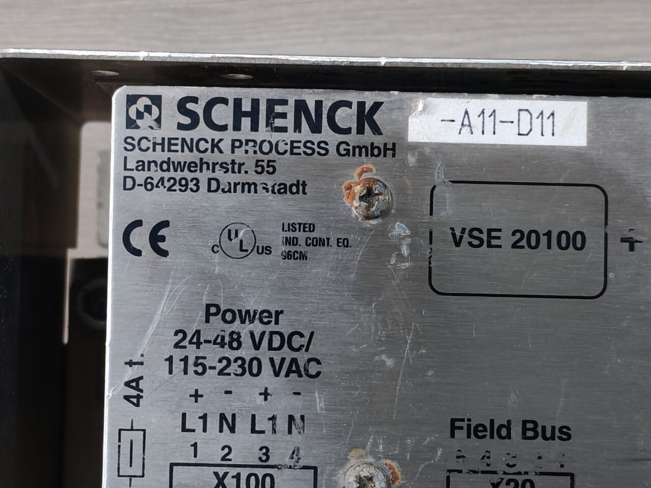 SCHENCK VSE-20100 SCHENCK VSE 20100 DISOCONT FIELD BUS SYSTEM WITH VMD 20150 V0003853.B01 SOFTWARE 2