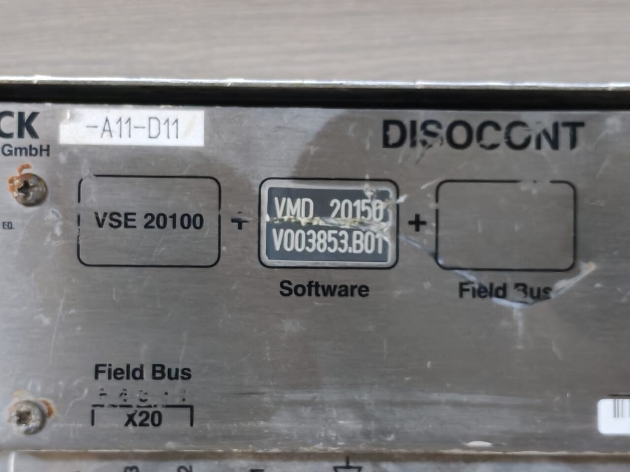SCHENCK VSE-20100 SCHENCK VSE 20100 DISOCONT FIELD BUS SYSTEM WITH VMD 20150 V0003853.B01 SOFTWARE 3