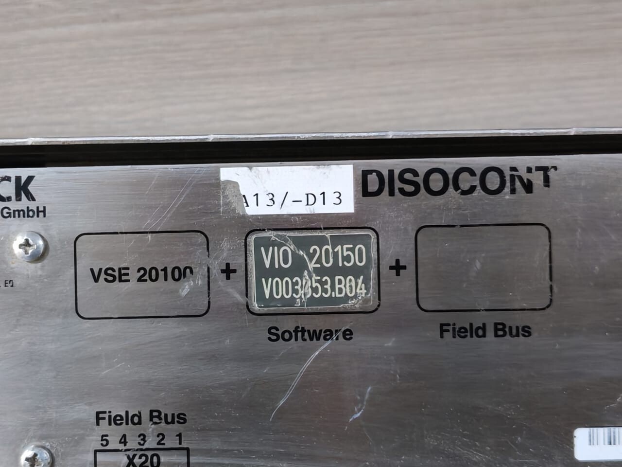 SCHENCK VSE-20100 SCHENCK VSE 20100 DISOCONT FIELD BUS SYSTEM W/ VIO 20150 V003853.B04 SOFTWARE 3