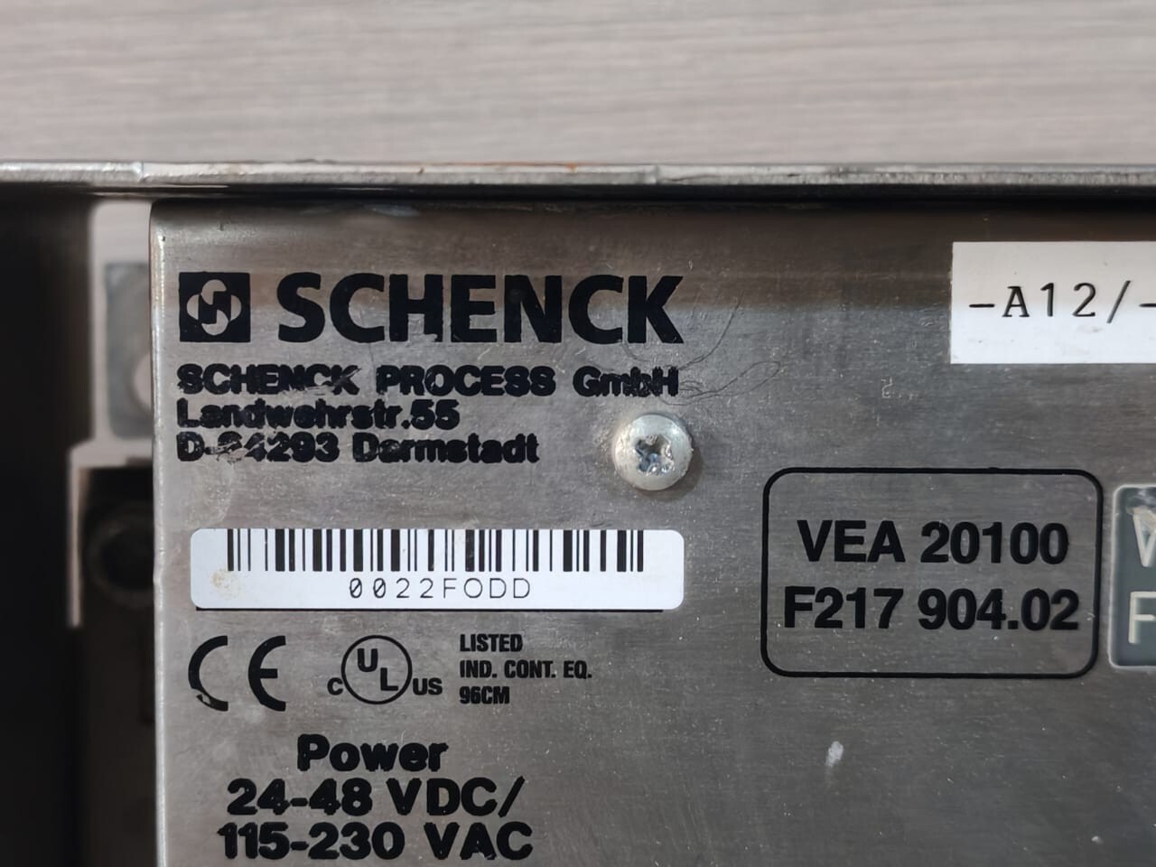SCHENCK VEA-20100 SCHENCK VEA 20100 F217 904.02 DISOCONT CONTROL INDICATOR SYSTEM VIO 20160 2
