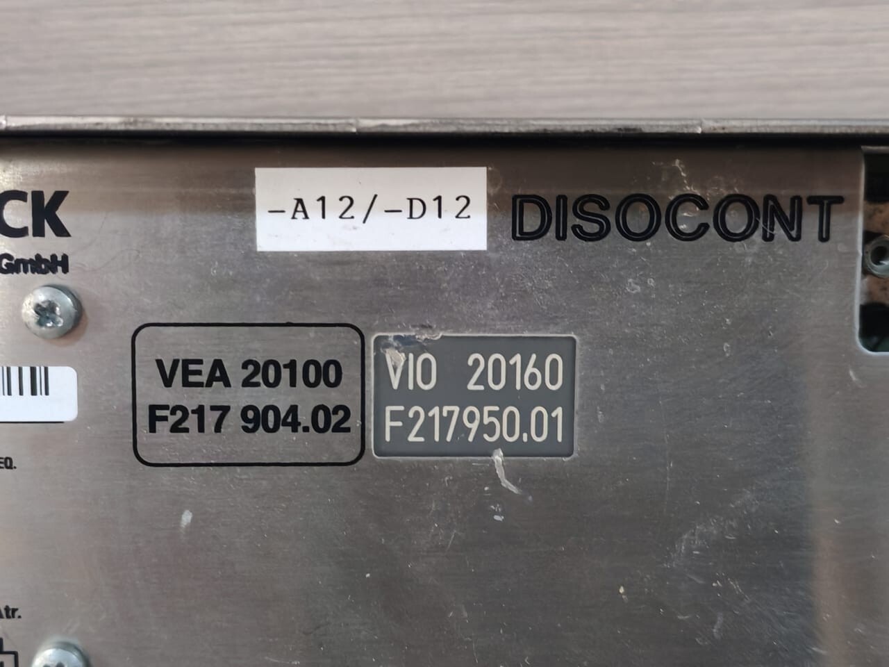 SCHENCK VEA-20100 SCHENCK VEA 20100 F217 904.02 DISOCONT CONTROL INDICATOR SYSTEM VIO 20160 4