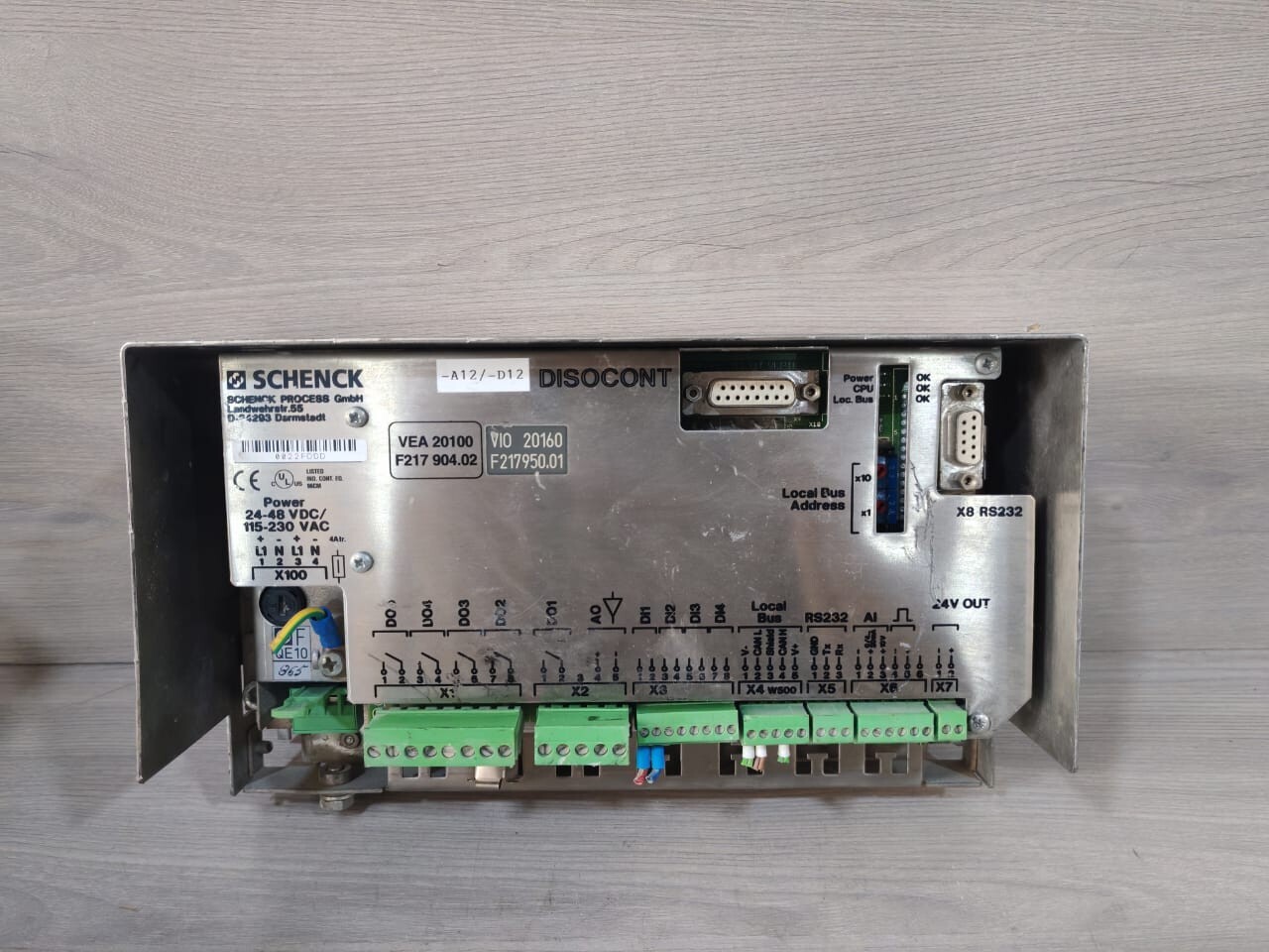 SCHENCK VEA 20100 F217 904.02 DISOCONT CONTROL INDICATOR SYSTEM VIO 20160