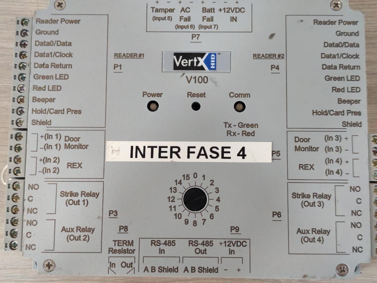HID 70100AEP0N VERTX V100 HID 70100AEP0N FW:6081-501-227 DOOR/READER INTERFACE 12-16V 3