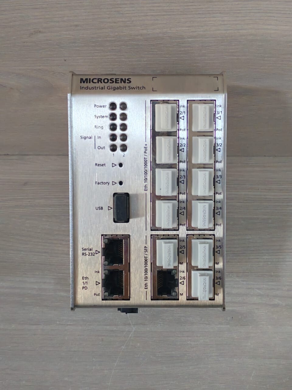 MICROSENS MS652119PM MICROSENS INDUSTRIAL GIGABIT SWITCH MS652119PM 2x24-57VDC- TRIED & TESTED 2