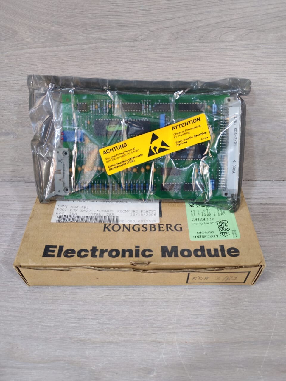 KONGSBERG/AUTRONICA KDA-2/R1 4-20mA ANALOGUE INPUT BOARD- NEW WITH FILTHY BOX