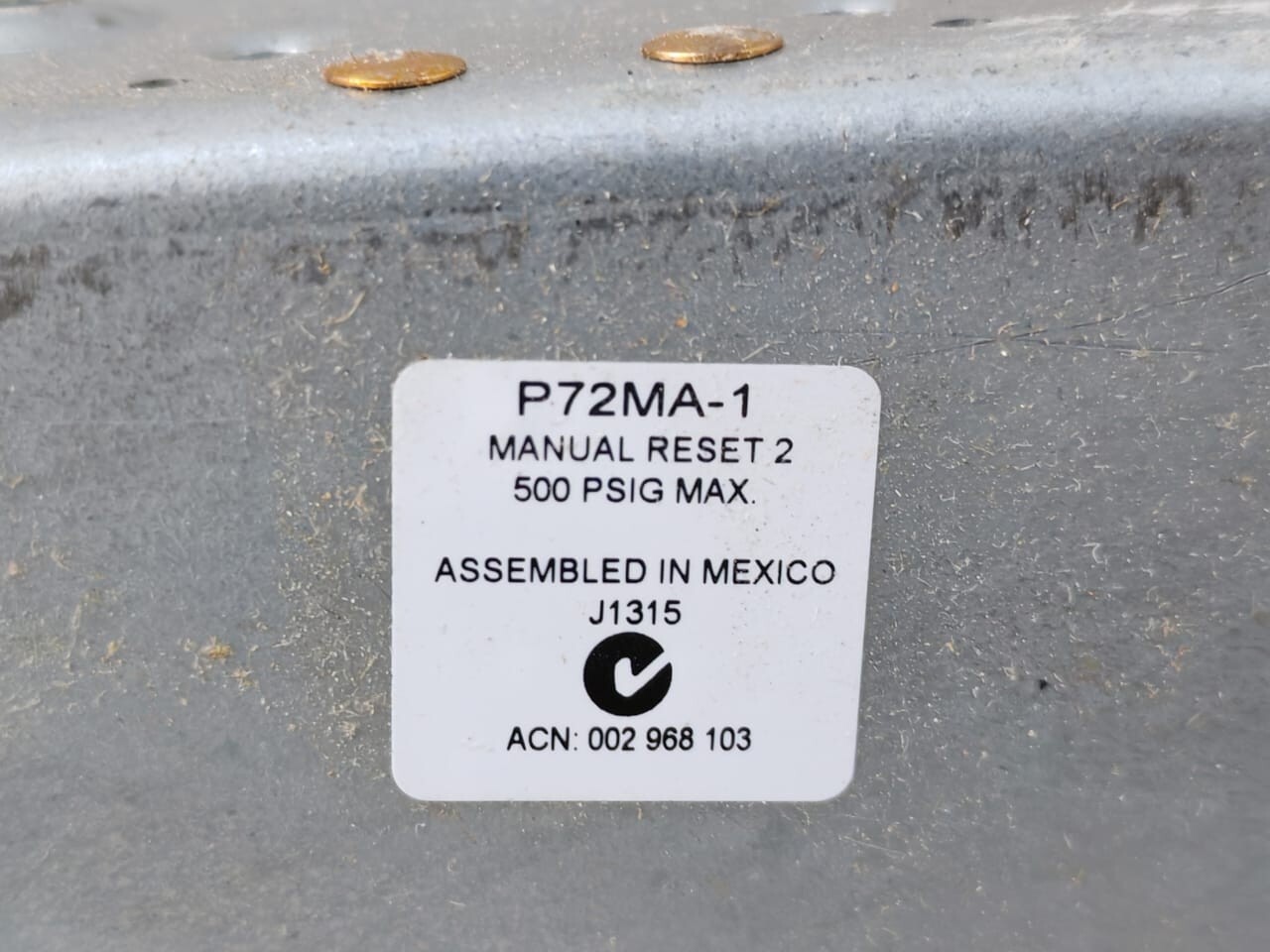Johnson Controls P72MA-1C Johnson Controls P72MA-1C Dual Pressure Control 9