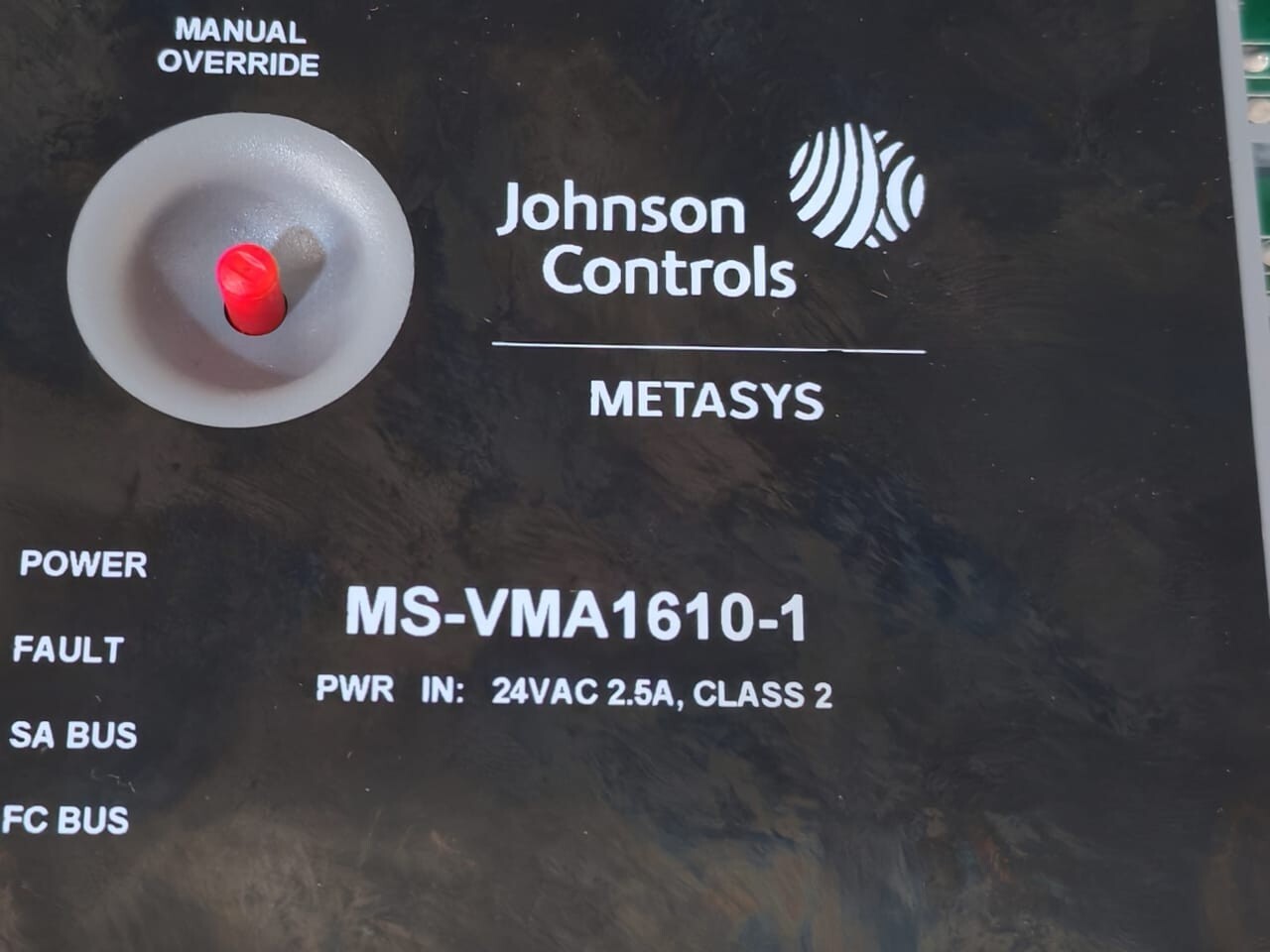 Johnson Controls MS-VMA1610-1 JOHNSON CONTROLS METASYS MS-VMA1610-1 VARIABLE AIR VOLUME CONTROLLERS 5
