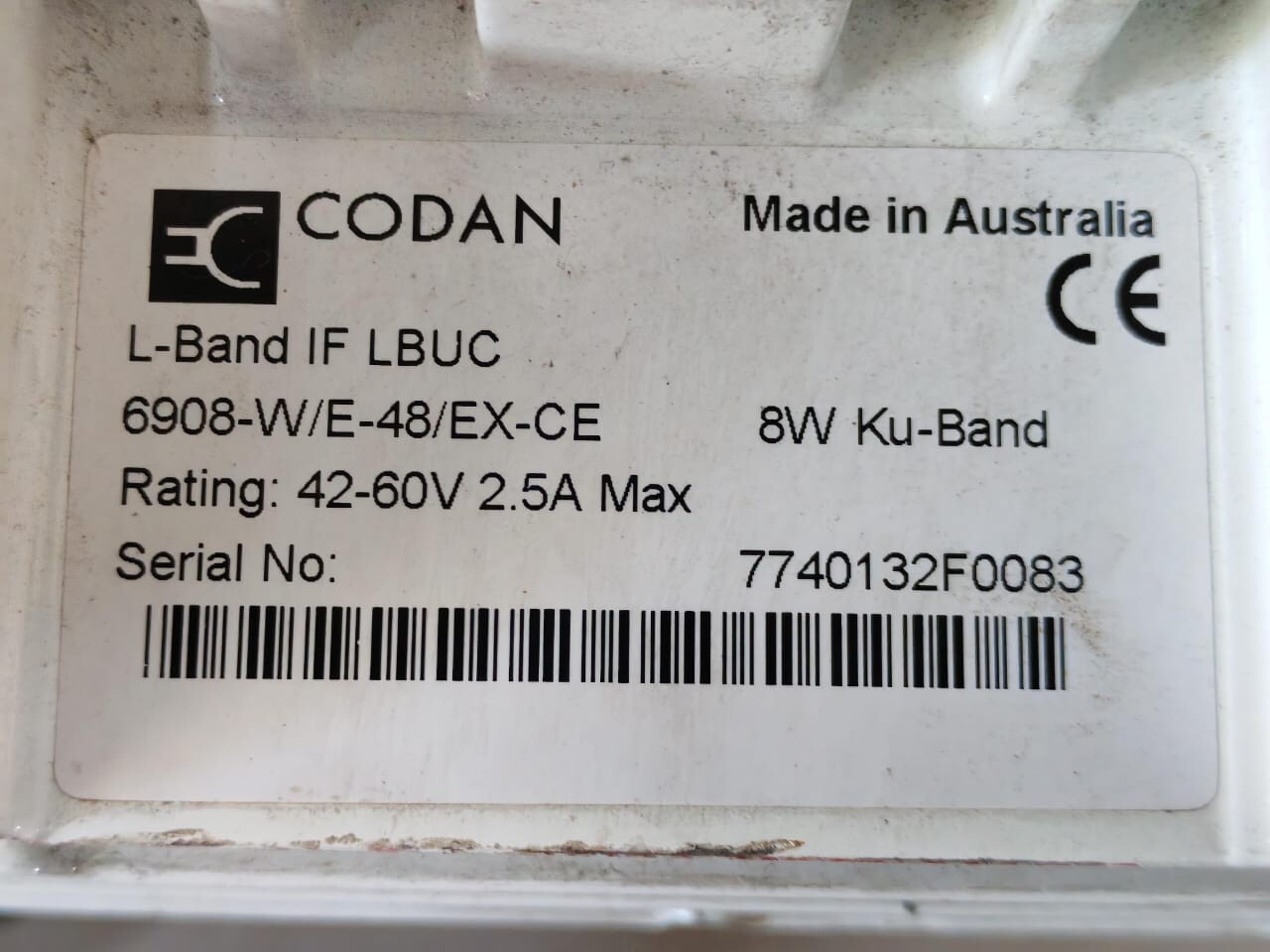 CODAN L-BAND IF LBUC 6908-W/E-48/EX-CE CODAN L-BAND IF LBUC 6908-W/E-48/EX-CE 8W KU-BAND 42-60V 7