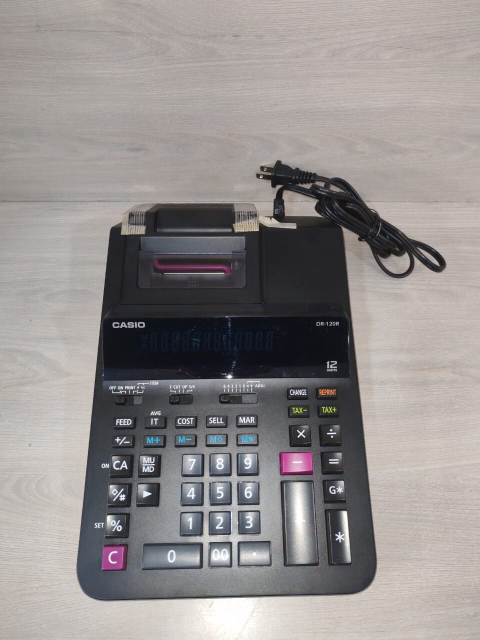 Casio DR-120R CASIO DR-120R HEAVY DUTY PRINTING CALCULATOR BLACK DESKTOP 100-120V 10