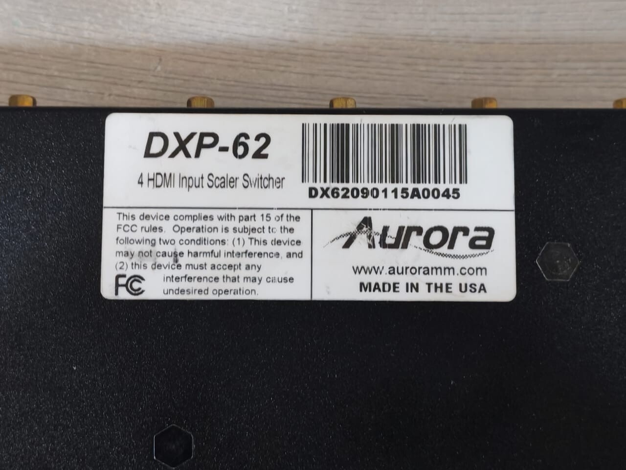 Aurora DXP-62 AURORA DXP-62 4-HDMI INPUT SCALE SWITCHER 4