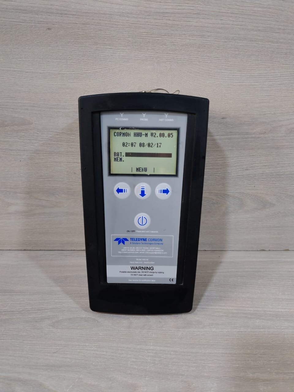TELEDYNE CORMON CORMON HHU-M V2.00.05 TELEDYNE CORMON HHU-M V2.00.05 HANDHELD UNIT MULTI FUNCTION 3
