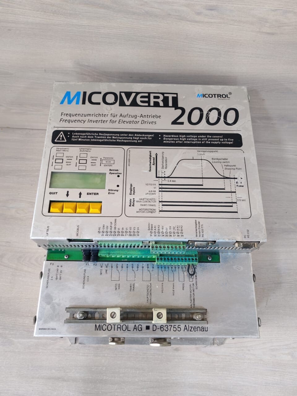 MICOVERT MICOVERT2000 MICOVERT 2000 MICOTROL FREQUENCY INVERTER FOR ELEVATOR DRIVES 8