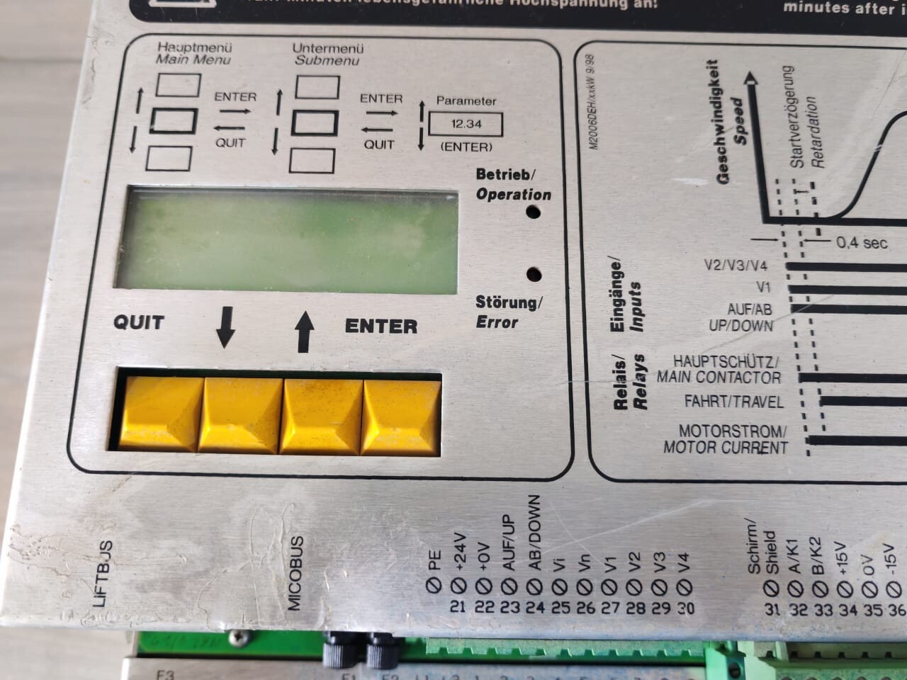 MICOVERT MICOVERT2000 MICOVERT 2000 MICOTROL FREQUENCY INVERTER FOR ELEVATOR DRIVES 9
