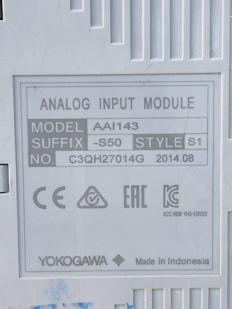 Yokogawa AAI143-S50 S1 Yokogawa AAI143-S50 S1 Analog Input Module 2