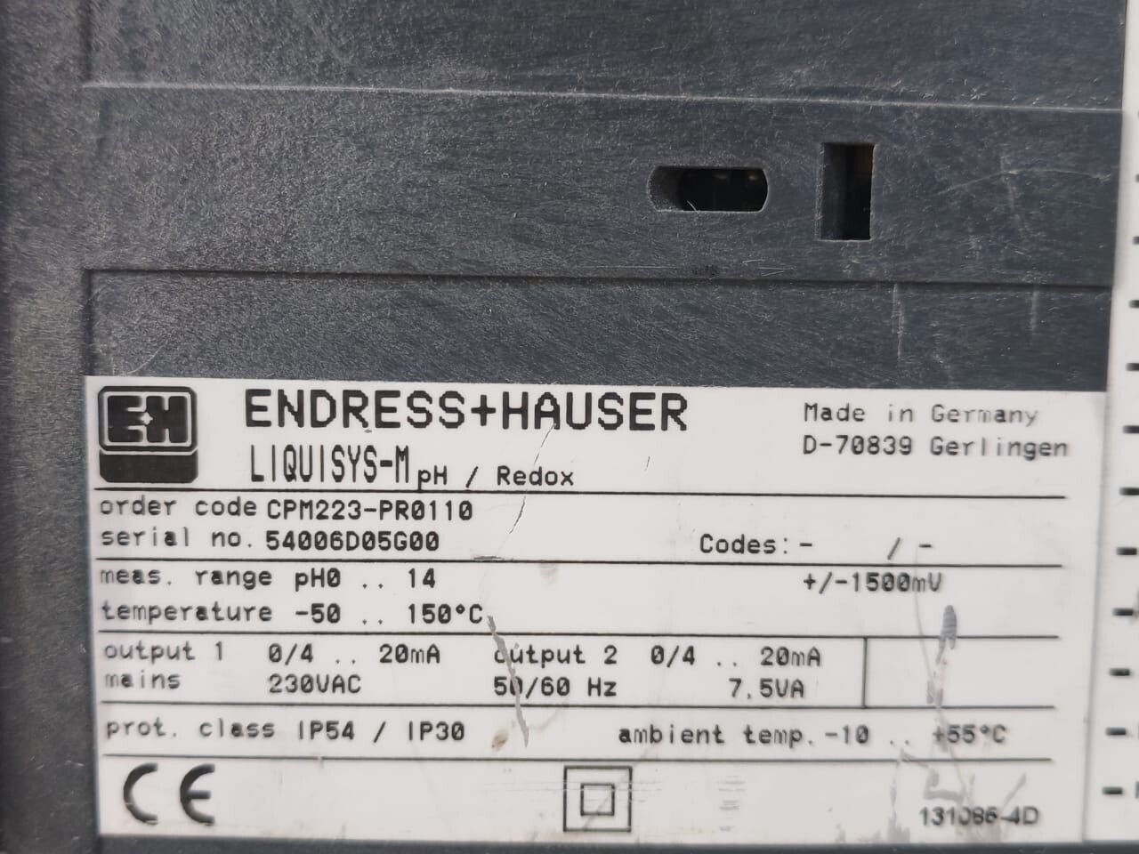 Endress+Hauser CPM223-PR0110 ENDRESS+HAUSER CPM223-PR0110 LIQUISYS-M pH/REDOX 2