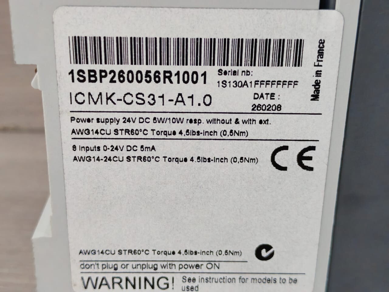 ABB 1SBP260056R1001 ABB ICMK-CS31-A1.0 1SBP260056R1001 ADVANT CONTROLLER 31 REMOTE UNIT 7