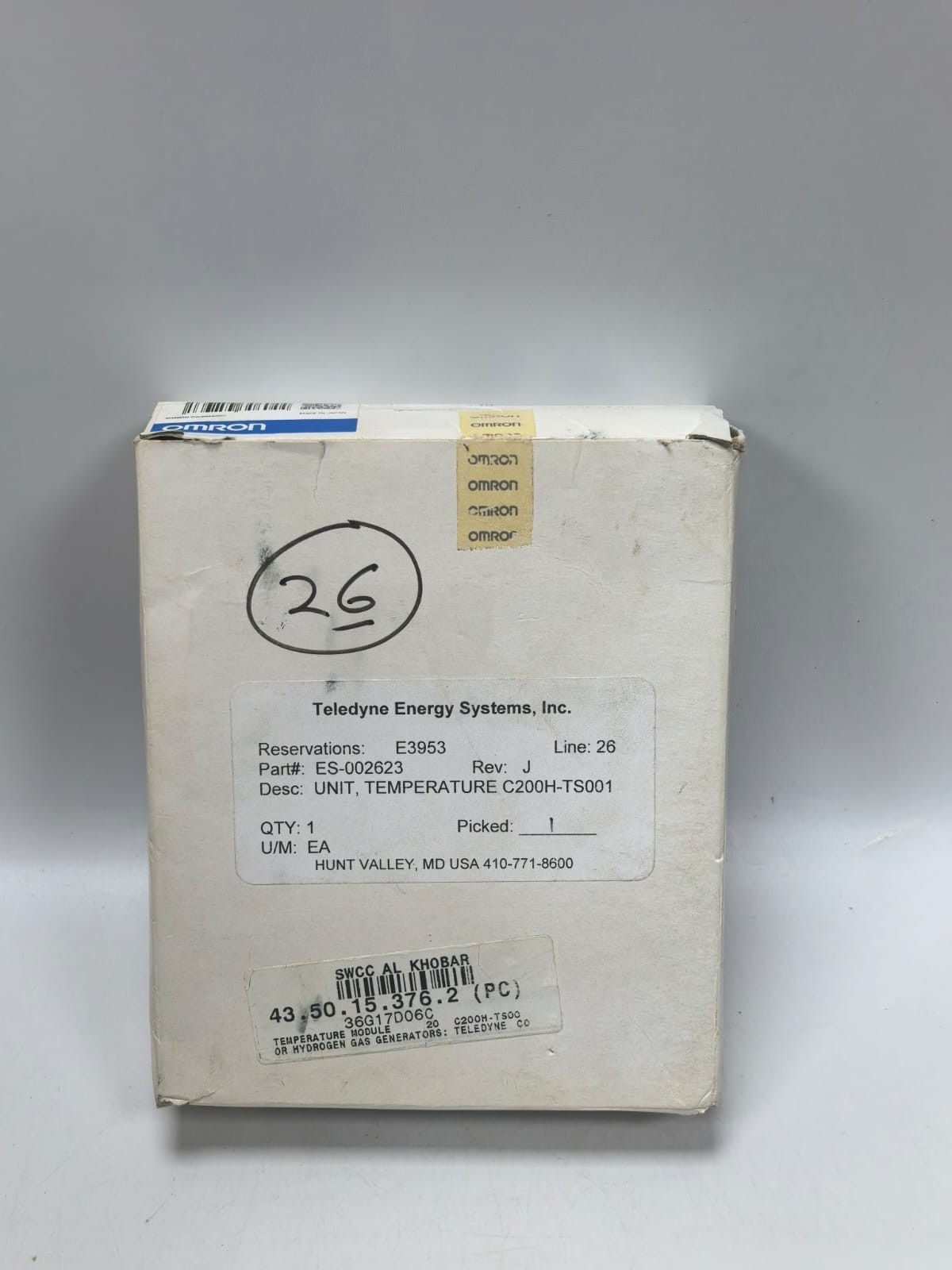 Omron C200H-TS001 OMRON C200H-TS001 TEMPERATURE SENSOR UNIT 8