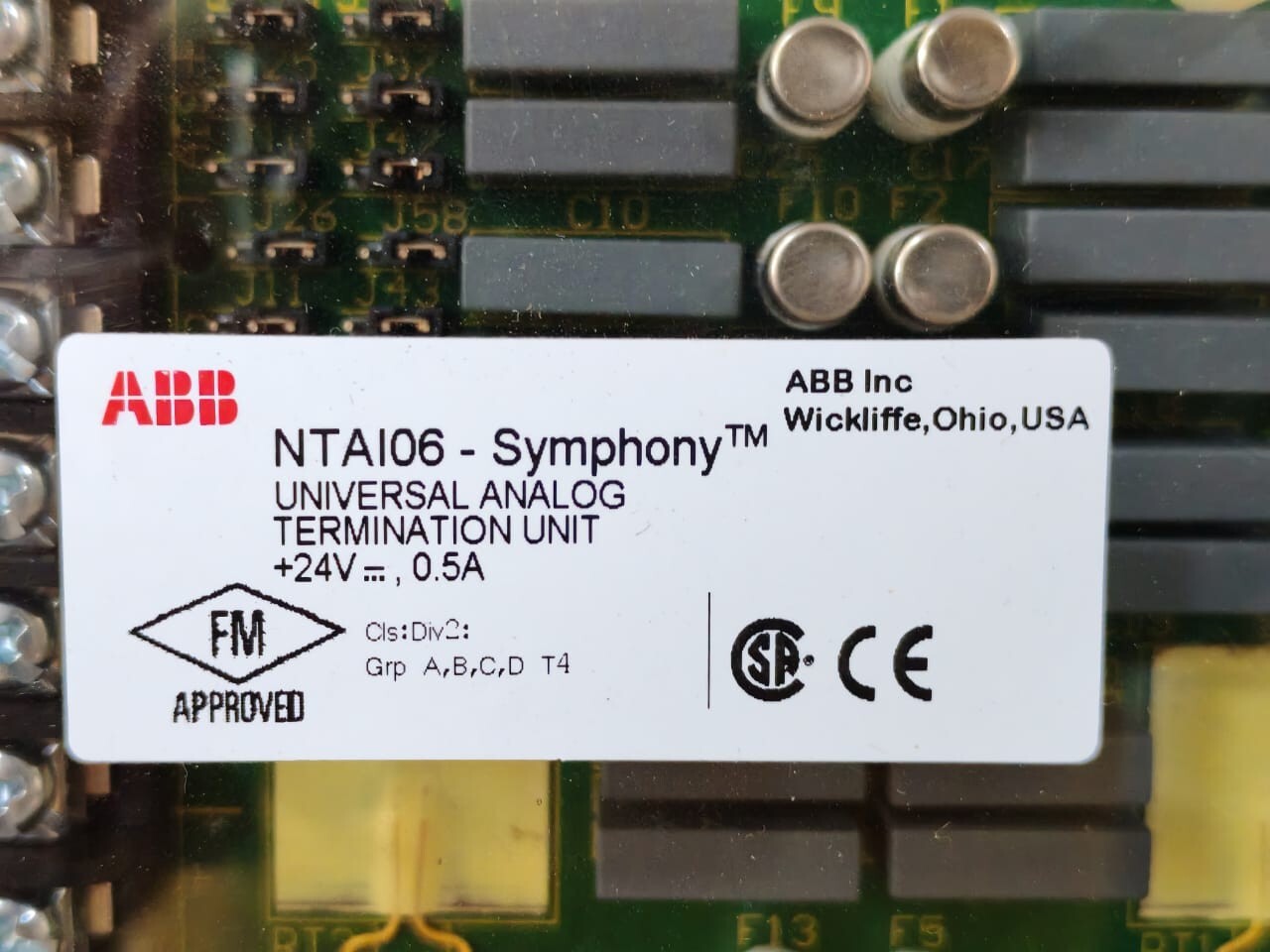 ABB 6639364G1 ABB NTAI06 6639364G1 SYMPHONY UNIVERSAL ANALOG TERMINAL UNIT 5