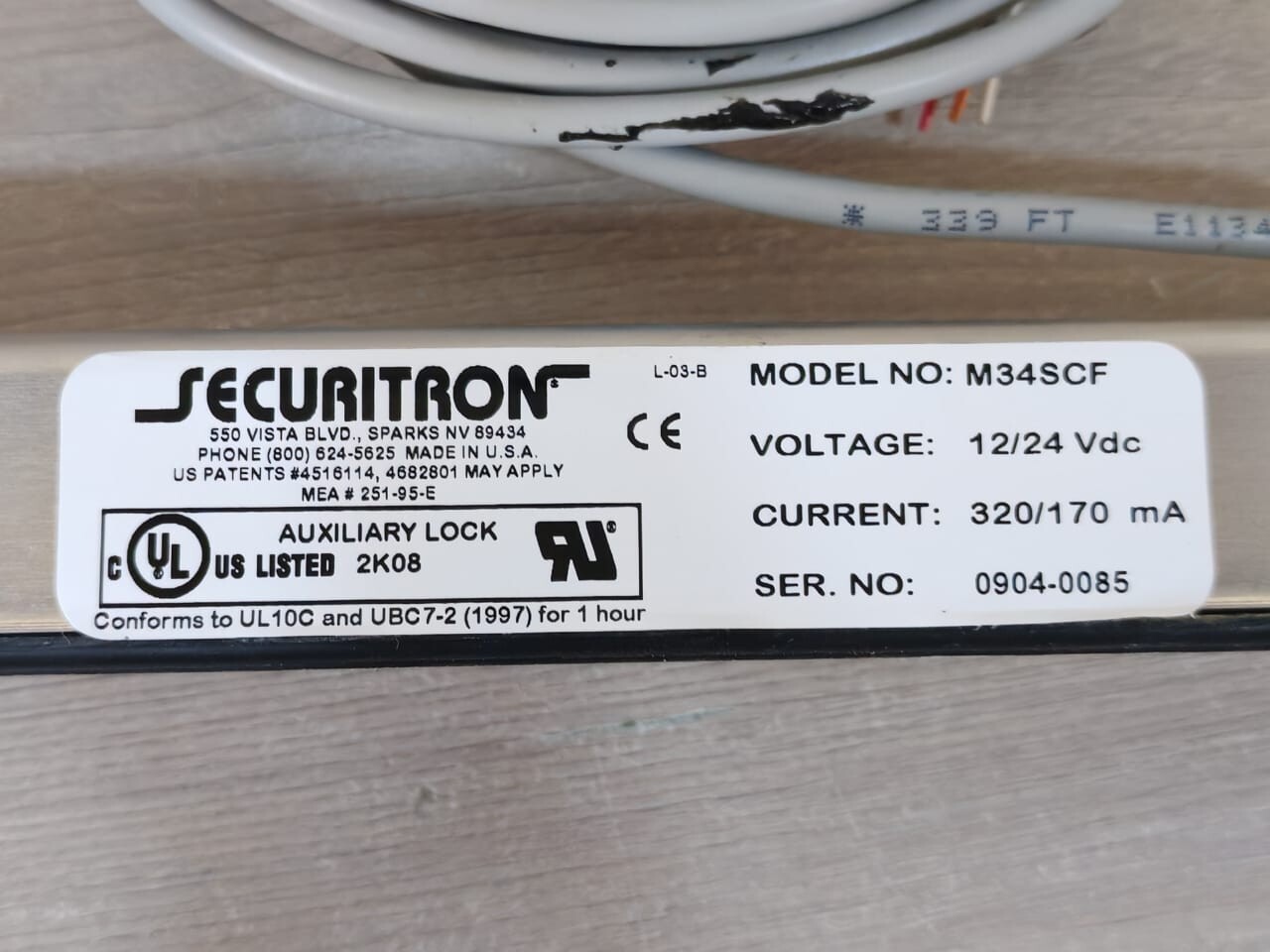 Securitron M34SCF Securitron M34SCF MagnaLock 12/24VDC | 320/170 mA 2
