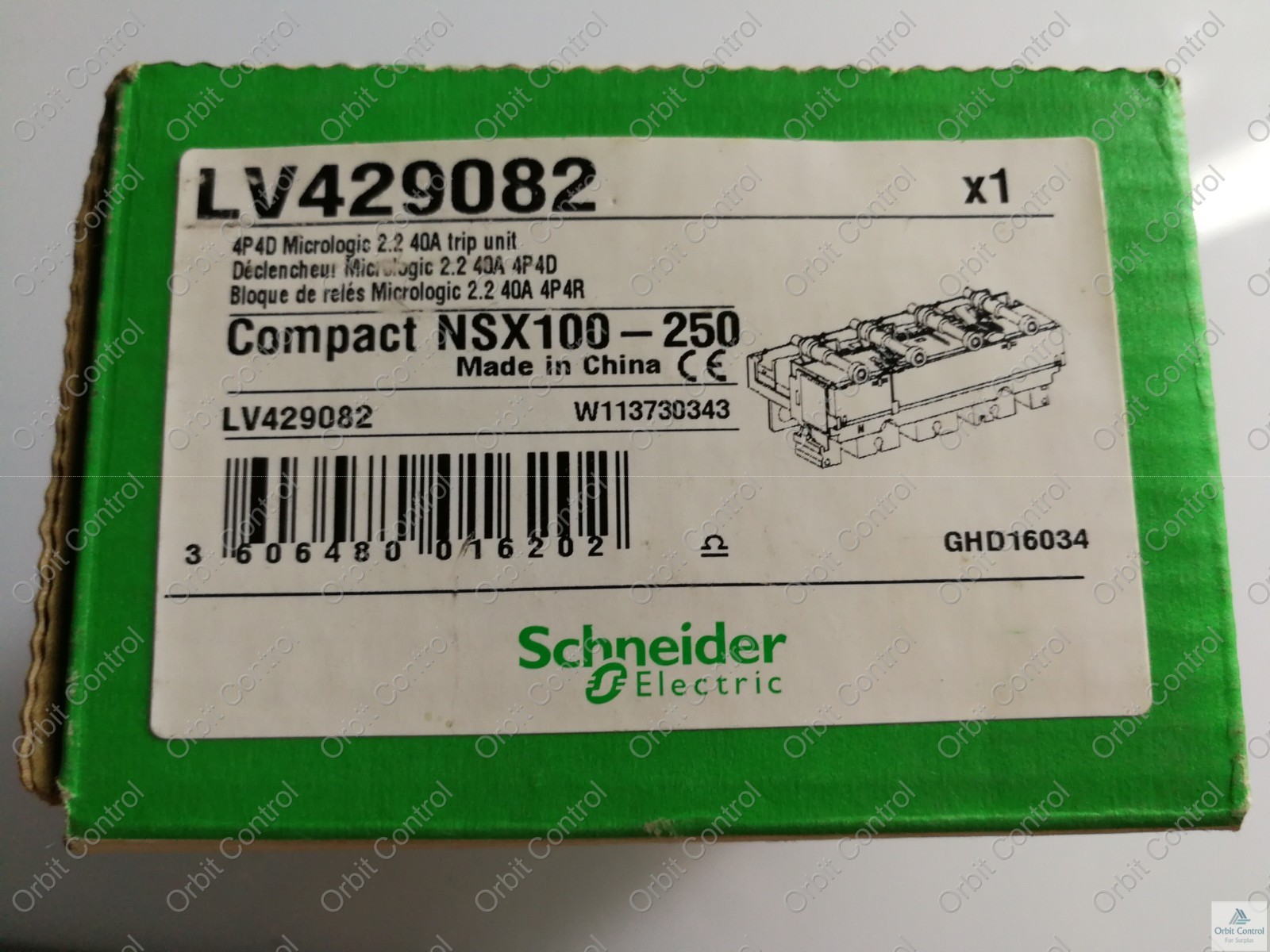 Schneider Electric NSX-100 SCHNEIDER LV429082 COMPACT NSX 100- 250 4P4D MICROLOGIC 2.2 40A TRIP UNIT 4