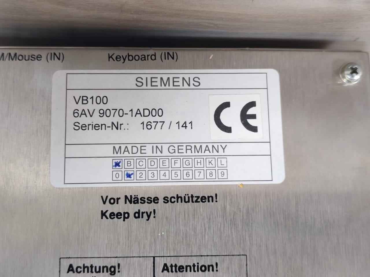 Siemens VB100/6AV Siemens VB100/6AV 9070-1AD00 Operator Com. Channel Extension 3