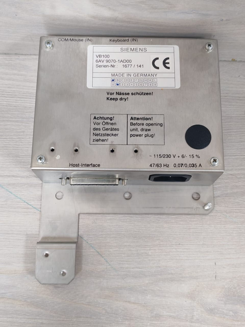 Siemens VB100/6AV Siemens VB100/6AV 9070-1AD00 Operator Com. Channel Extension 4