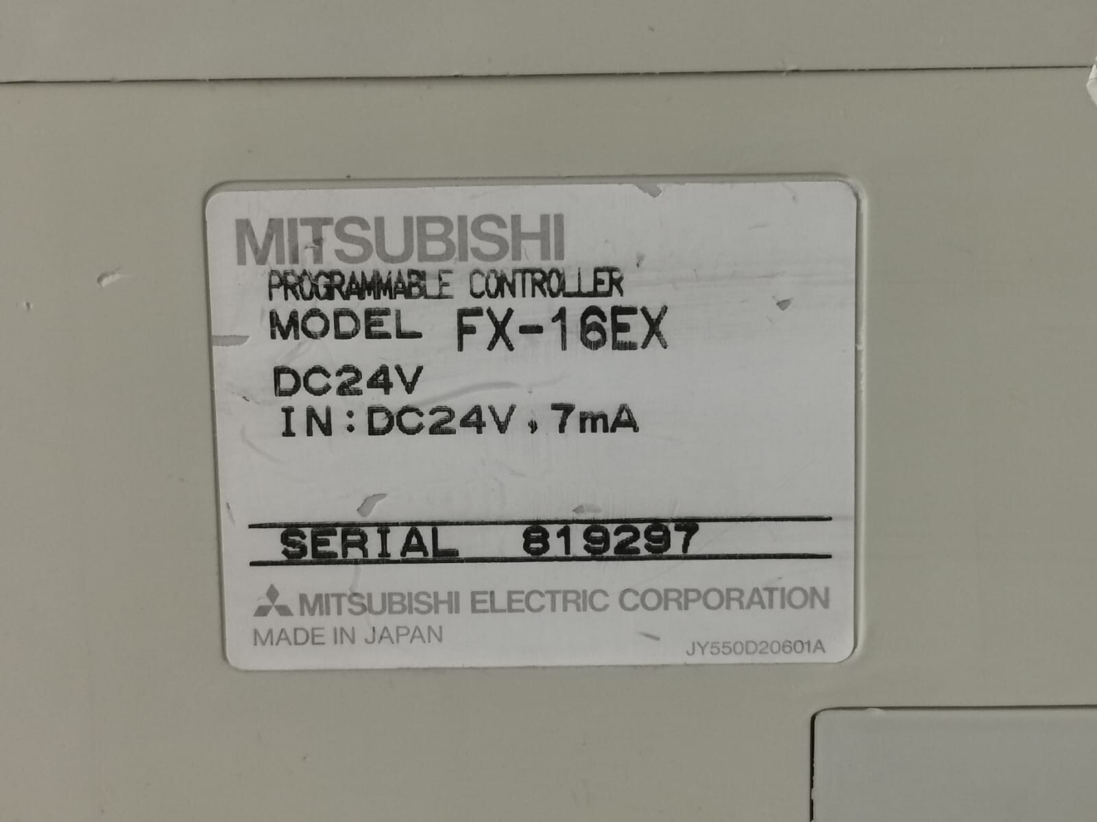 Mitsubishi Electric FX-16EX MITSUBISHI Programmable Controller Model FX-16EX / DC 24V-WITHOUT COVER 4