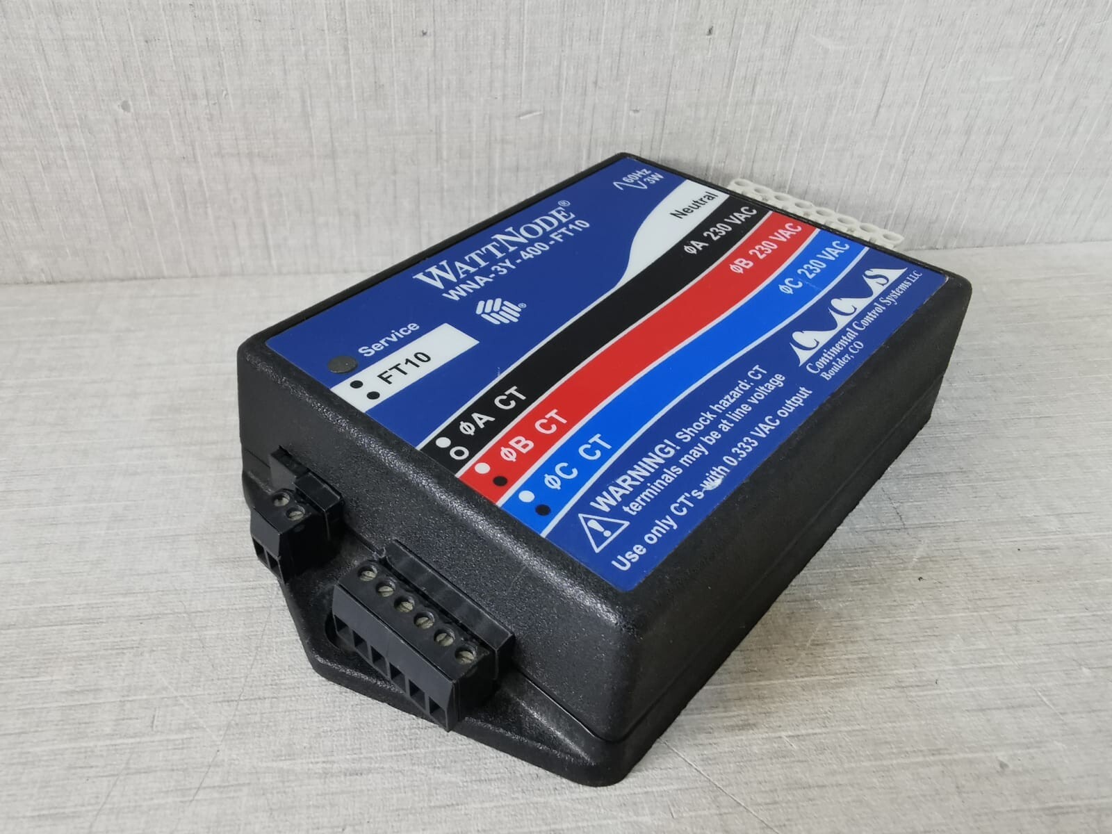 Continental FT10 CONTINENTAL CONTROL SYSTEMS WATTNODE WNA-3Y-400-FT10 WATT HOUR METER 7