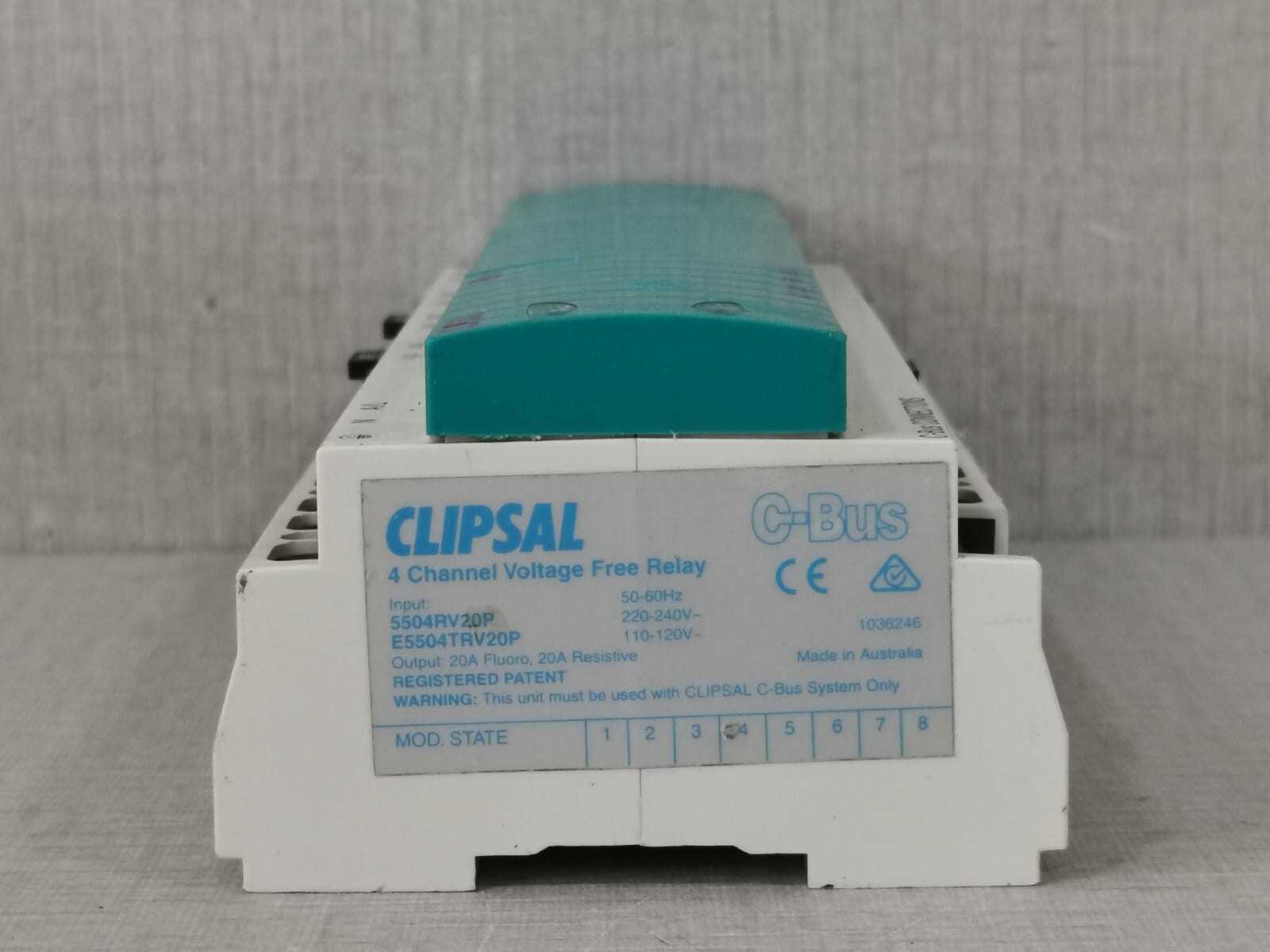 GE BUS-220 Clipsal 5504RV20P C-Bus 220-240V 4-Channel Voltage Free Relay (MFG 2006) 6