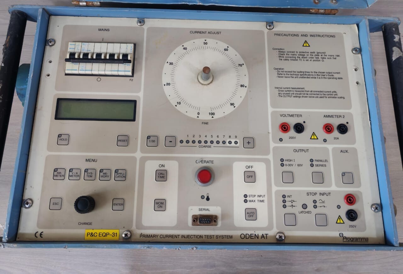 Megger SYSTEM240V PROGRAMMA ODEN AT PRIMARY CURRENT INJECTION SYSTEM 240V 2