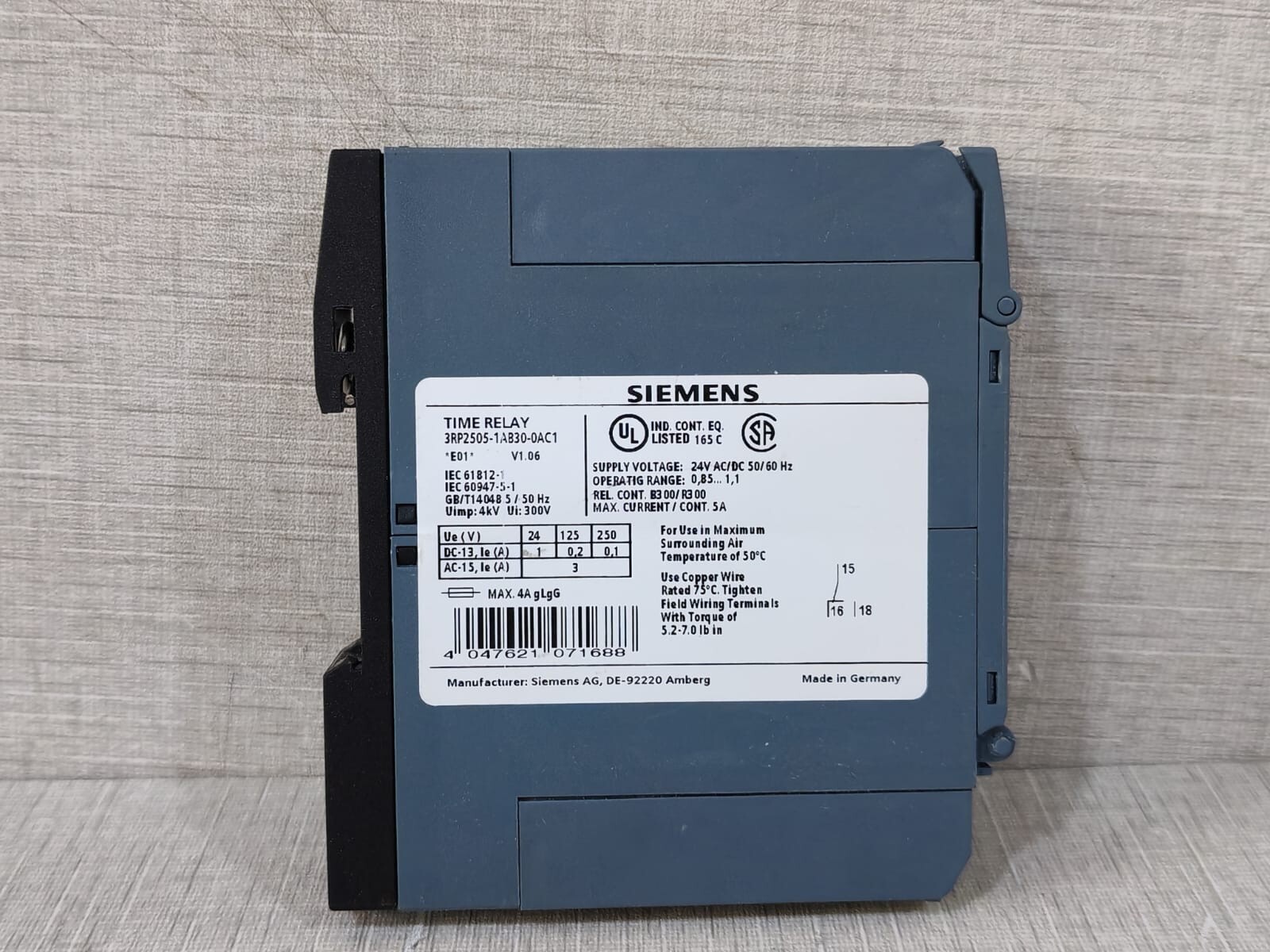 Siemens 3RP2505-1AB30-0AC1 SIEMENS 3RP2505-1AB30-0AC1 TIME RELAY 4