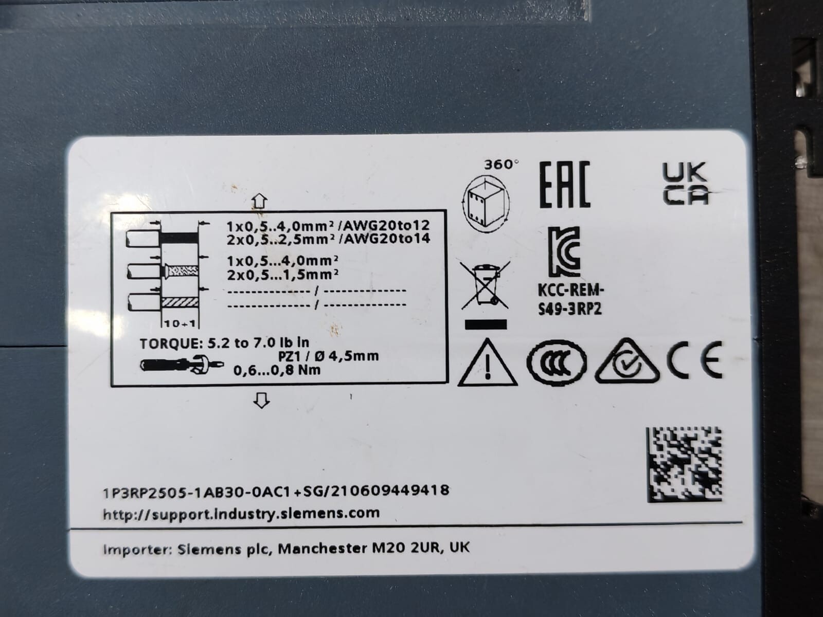 Siemens 3RP2505-1AB30-0AC1 SIEMENS 3RP2505-1AB30-0AC1 TIME RELAY 5
