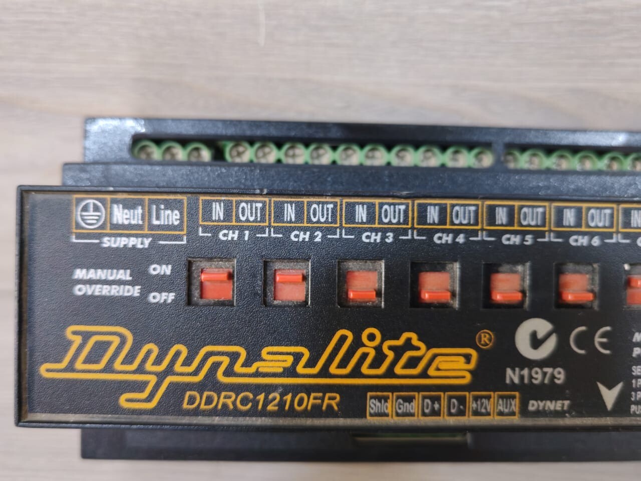 Dynalite DDRC1210FR DYNALITE DDRC1210FR RELAY CONTROLLER 12 channel 10A 230V Max 120A Dynet 2