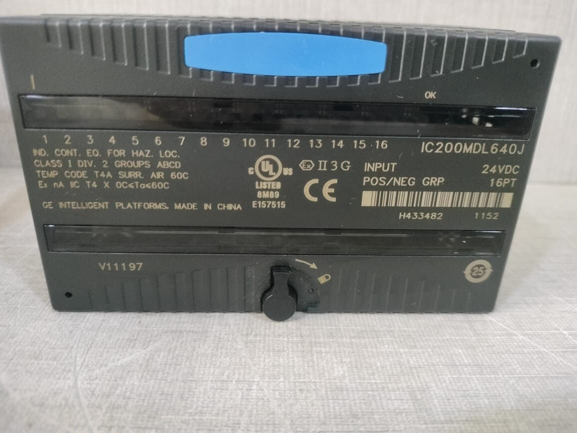 GE IC200MDL640J GE FANUC INTELIGENT IC200MDL640J INPUT 24V DC POS/NEG LOGIC 16 3