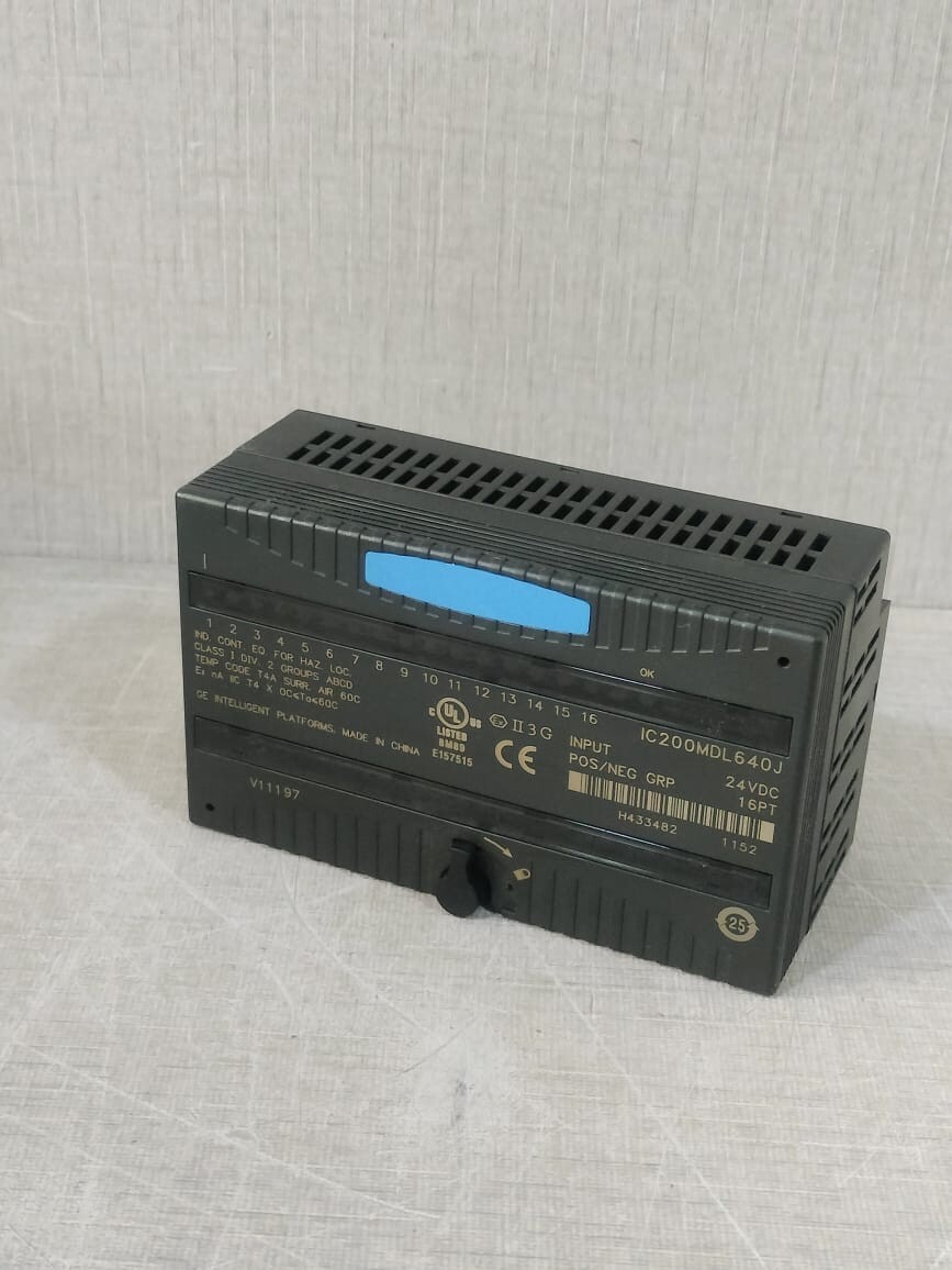 GE IC200MDL640J GE FANUC INTELIGENT IC200MDL640J INPUT 24V DC POS/NEG LOGIC 16 5