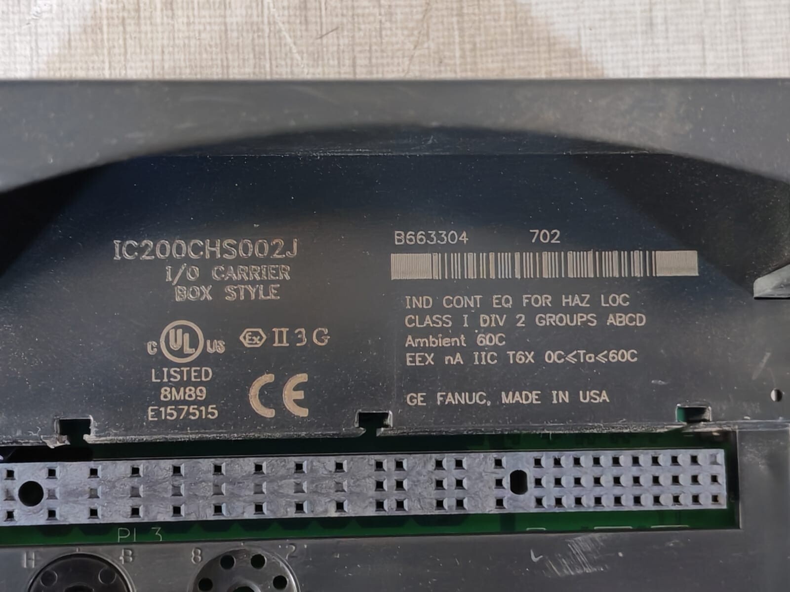 GE IC200CHS2002J GE Fanuc IC200CHS2002J I/O Carrier Box Style 2